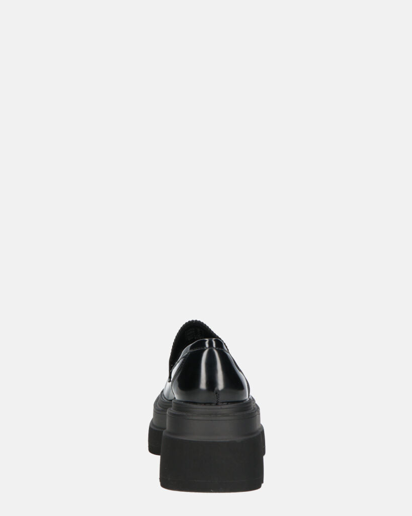 BICE - scarpe basse mocassini platform neri