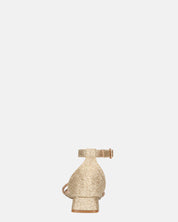 WANDA - sandali con tacco basso in glitter oro