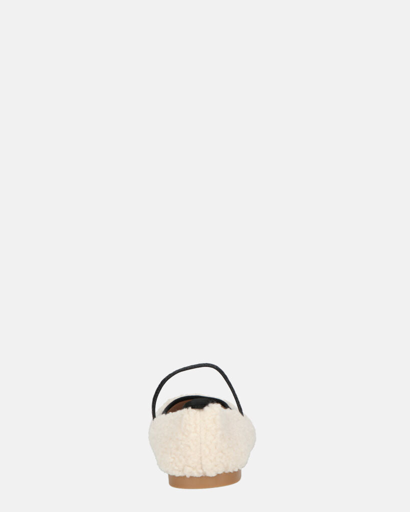 ALISSA - ballerine beige chiaro effetto peluche con suola beige
