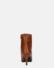 MYZA - stivaletti marrone con tacco a spillo con zip laterale