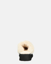NEVE - ciabatte con pelliccia beige e platform nero