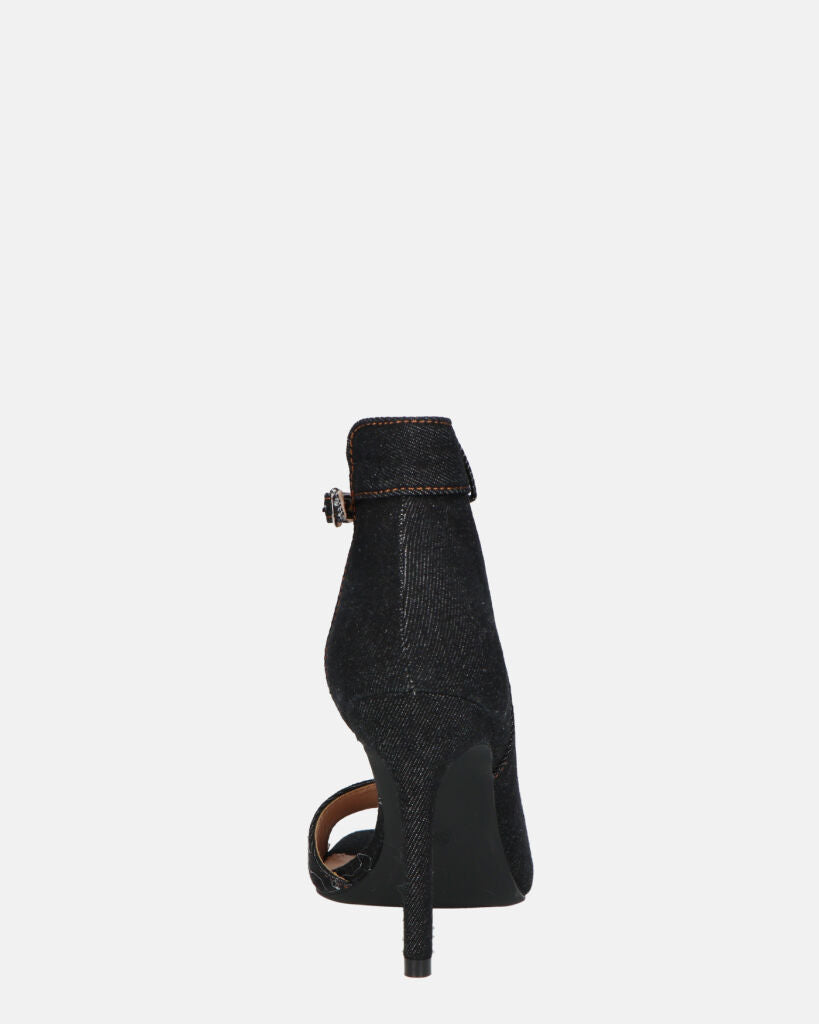 GEMA - scarpe con tacco in denim nero