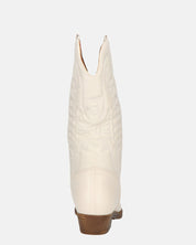 NILLA - stivali camperos beige con ricami