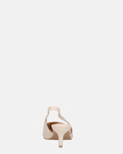 BEVERLIE - decollete con tacco in ecopelle beige