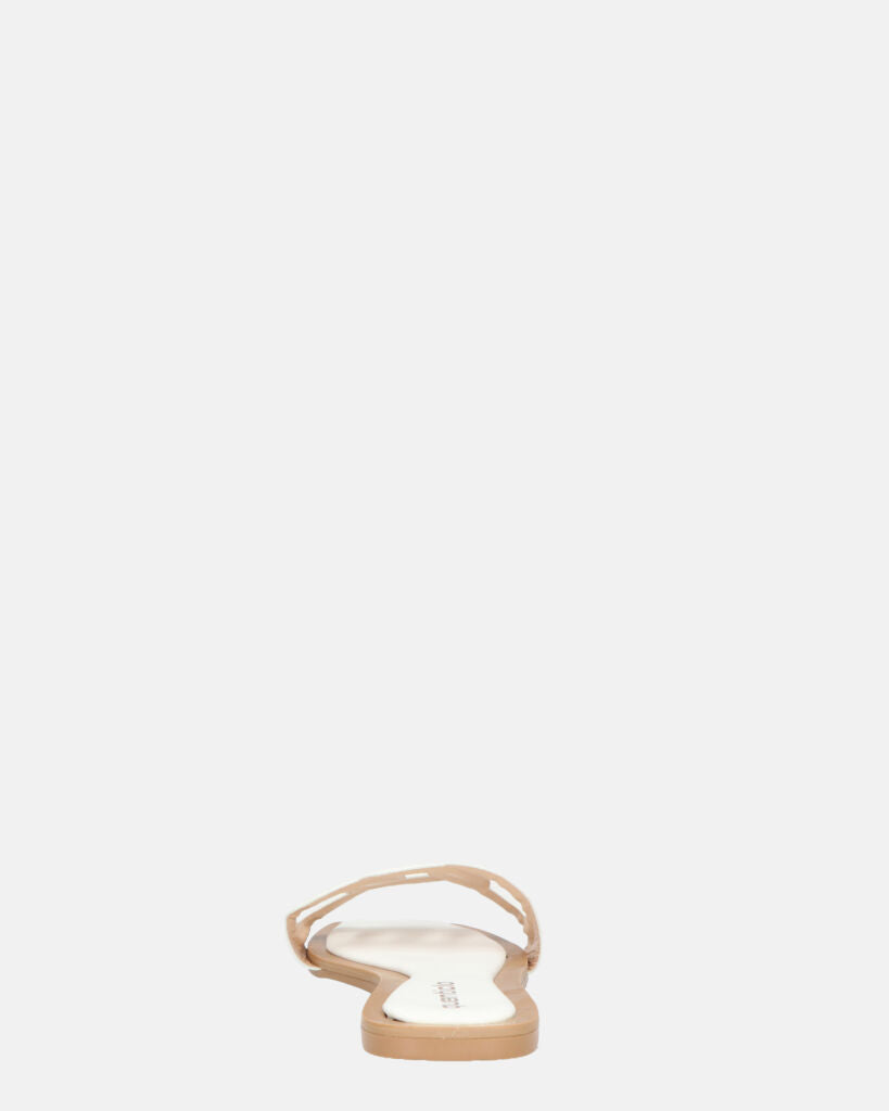 KRISTA - ciabattine bianchi con suola beige