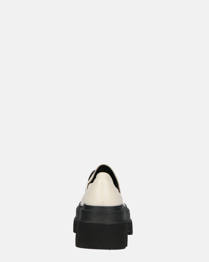 BESSIE - scarpe bianche platform con decorazione
