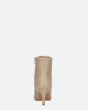 MYZA - stivaletti beige con tacco a spillo con zip laterale