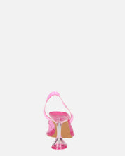 KENAN - scarpe in perspex fucsia con decorazione di gemme in punta