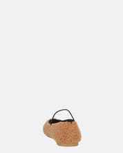 ALISSA - ballerine marrone effetto peluche con suola beige