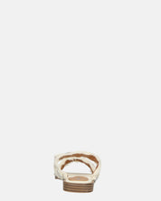 KALI - sandali in tessuto beige chiaro con gemme