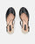 REDIA - sandali con zeppe in paglia e punta in ecopelle nera