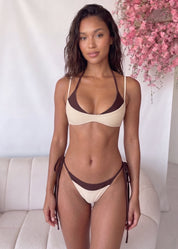 CARMY - bikini con effetto doppio in giallo e lilla