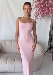 DARSEN - vestito midi effetto sculpt in rosa con scollo su schiena
