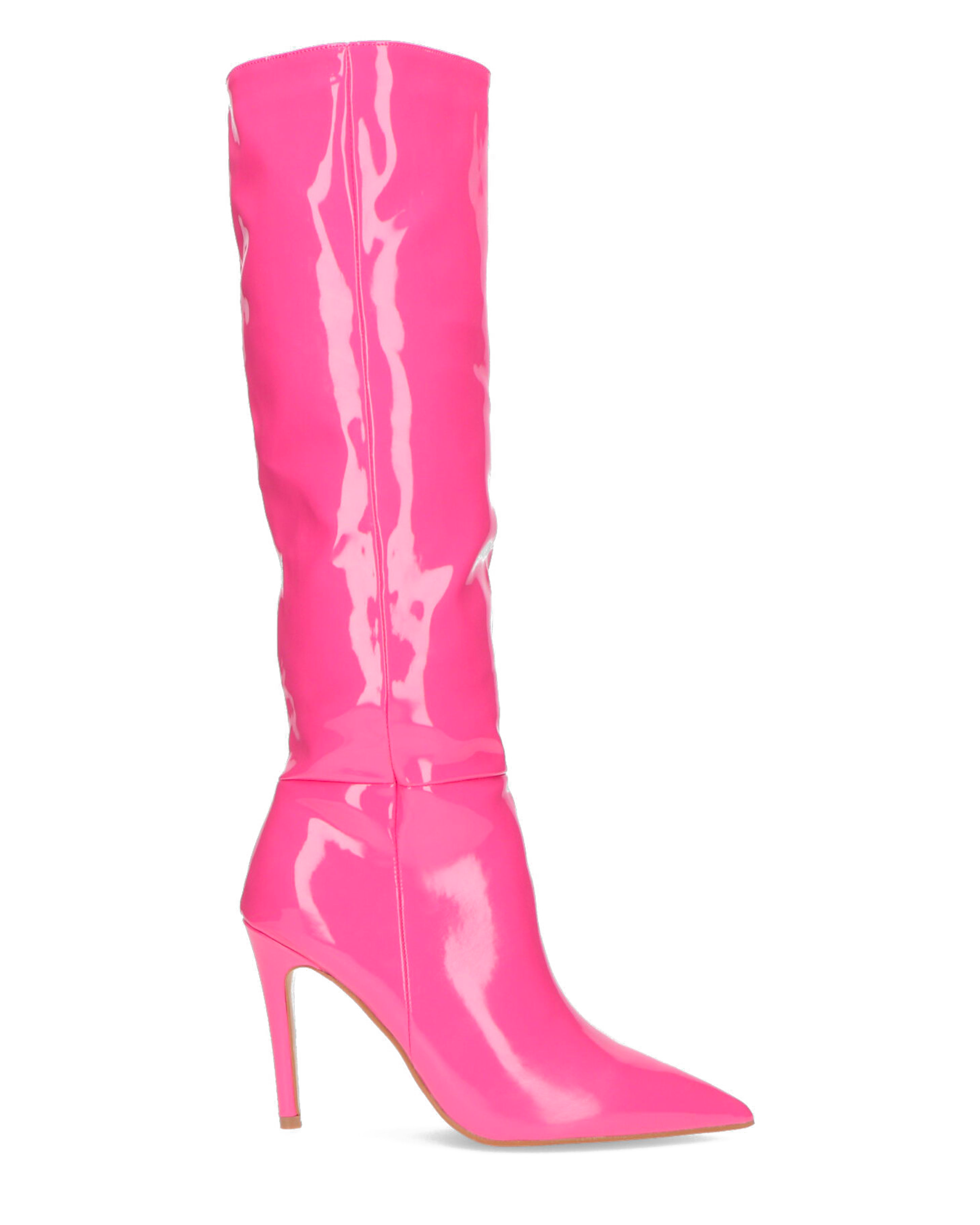 LOLY - stivale con tacco in glassy fuchsia