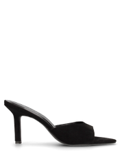 MIKI - sabot a punta in camoscio nero con tacco a stiletto