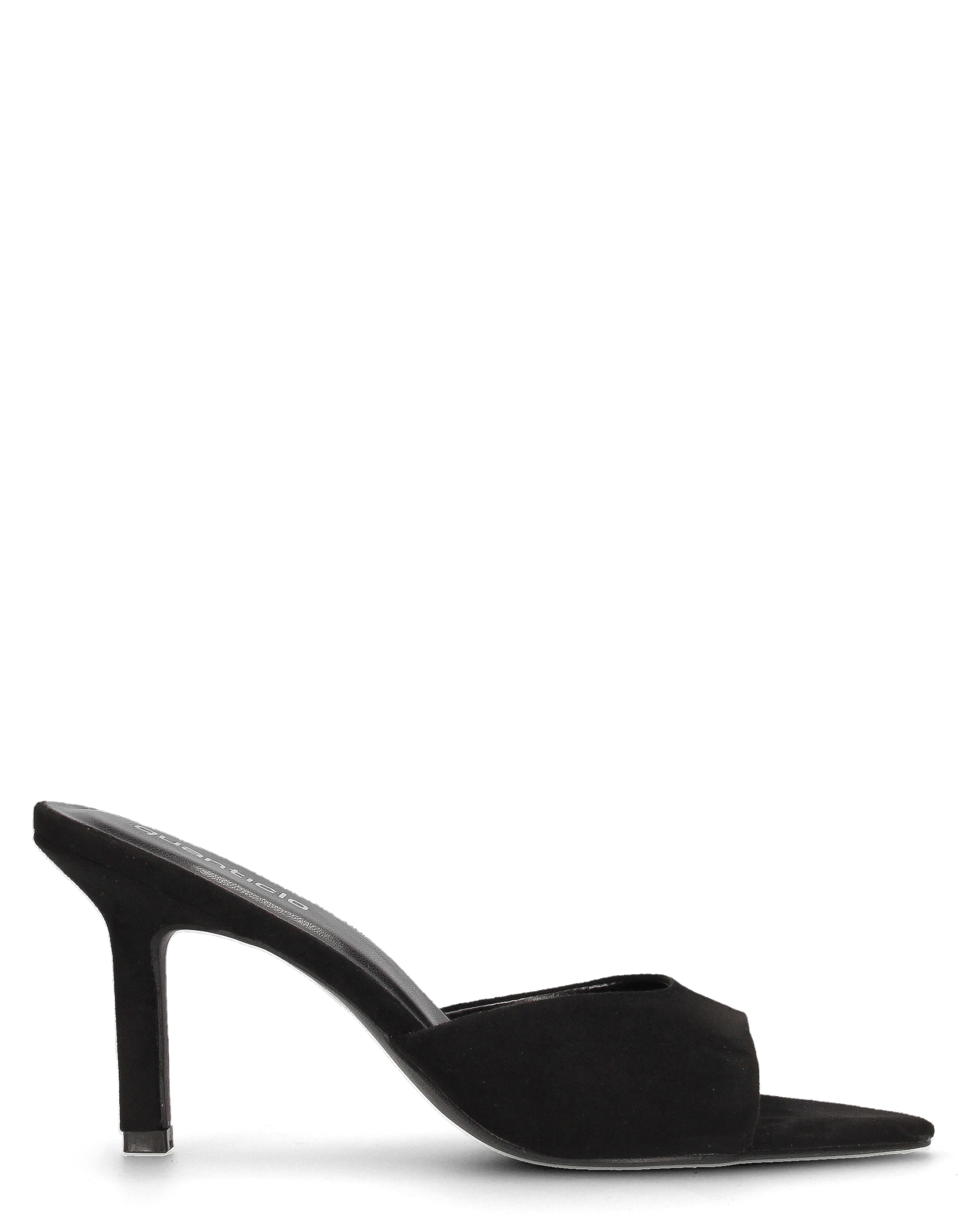 MIKI - sabot a punta in camoscio nero con tacco a stiletto