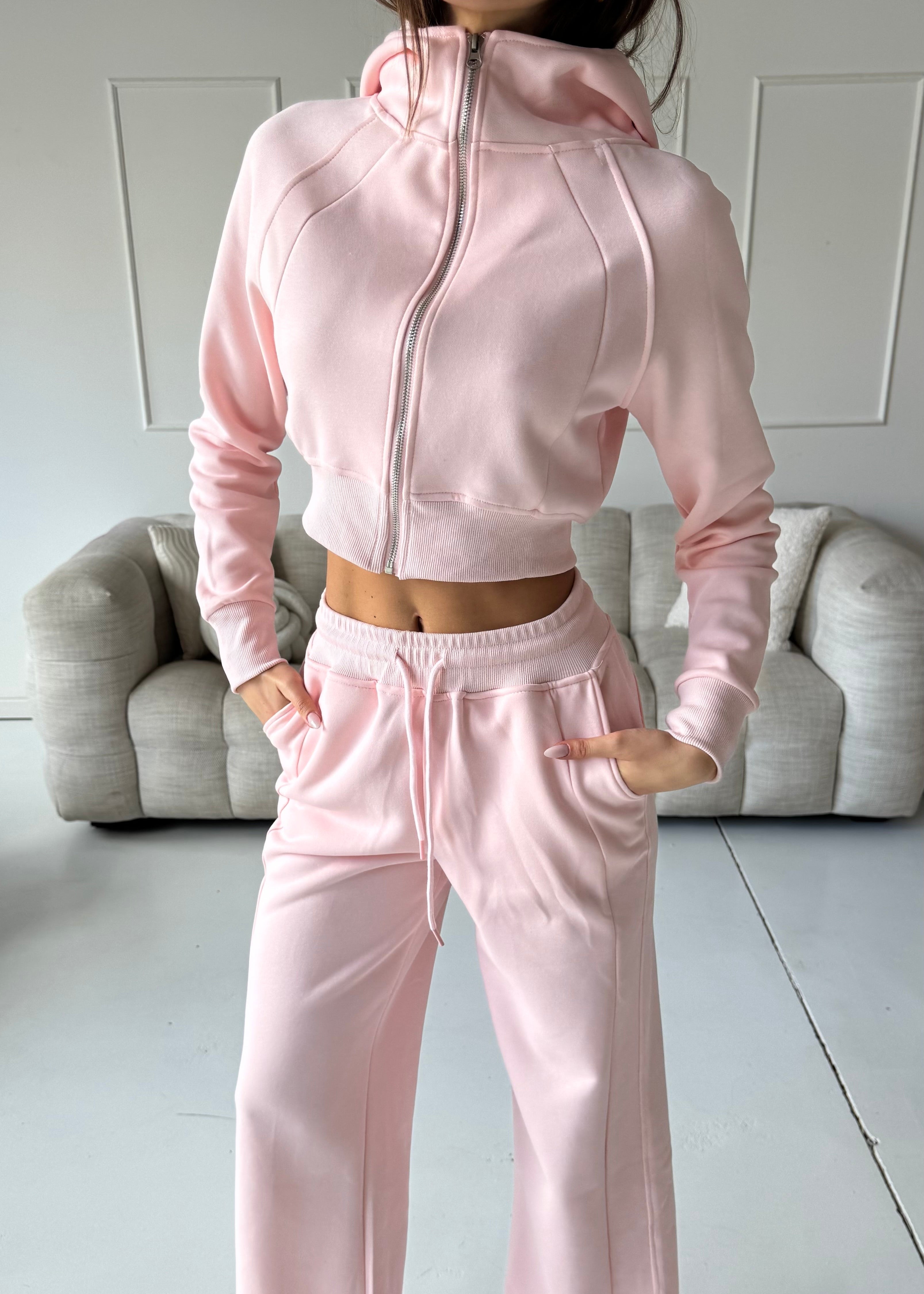 TRUTH - tuta set completo felpa e pantalone in rosa