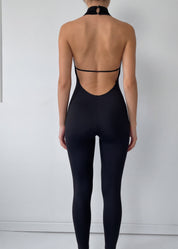 MILLIE - tuta jumpsuit aderente nera