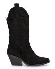 VITA - stivali camperos texani in tessuto scamosciato nero