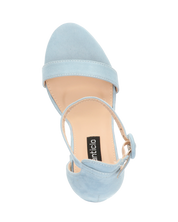 SELENE - sandalo con tacco in camoscio azzurro