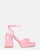 WINONA - sandali in glassy rosa con tacco squadrato