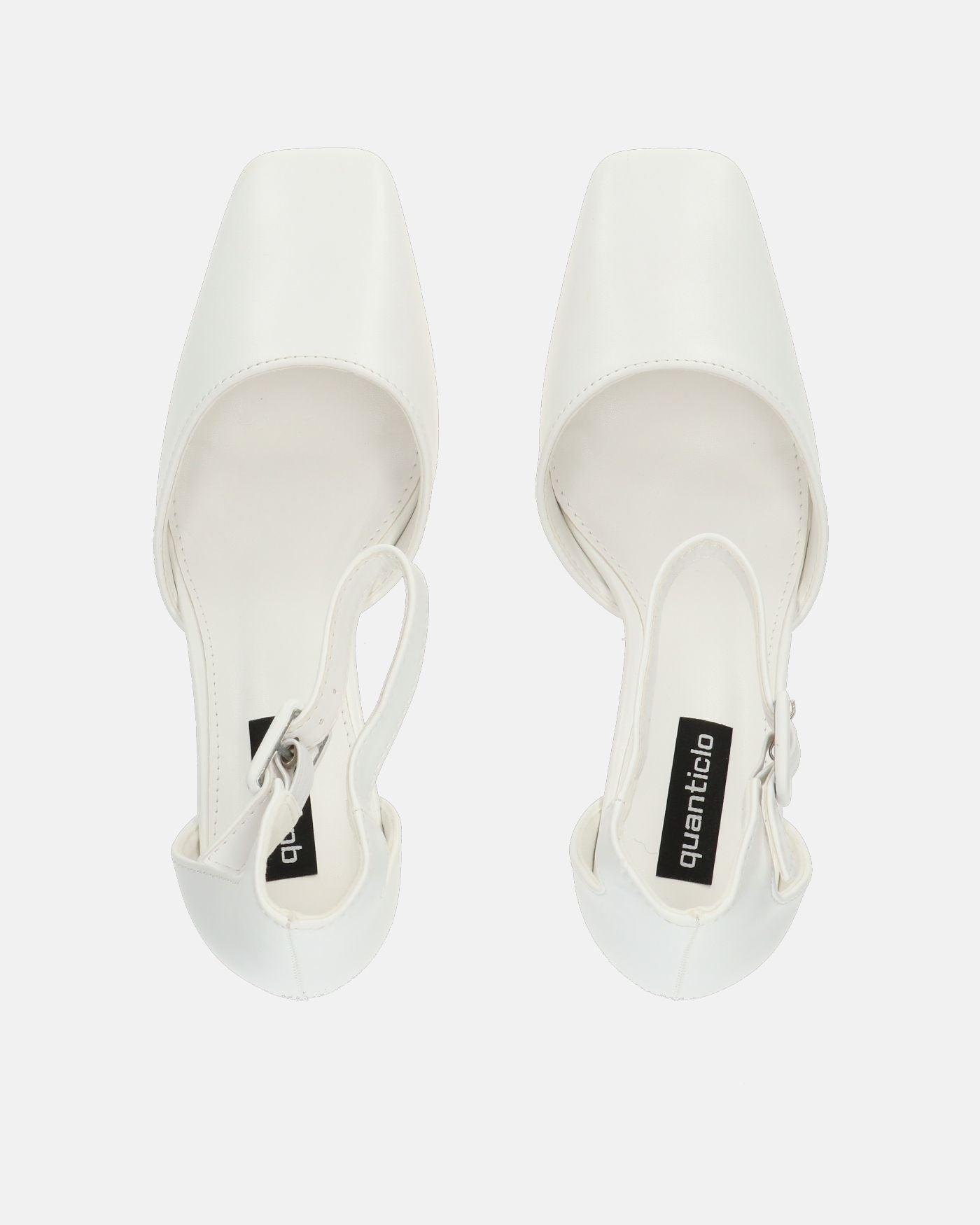 POLINA - scarpe bianche con tacco e cinturino