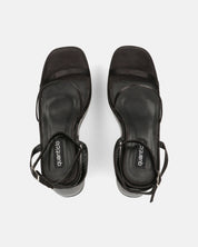 MARIMAR - sandali con zeppa in lycra nero