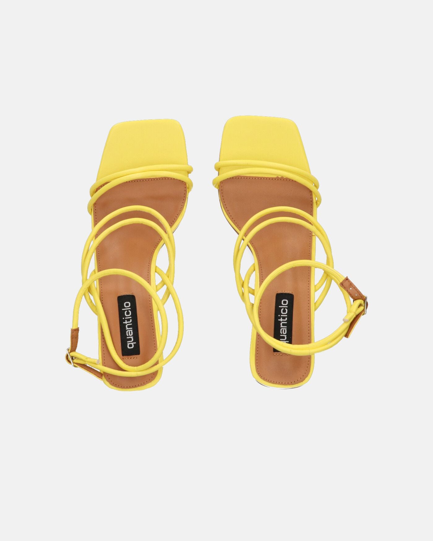 TIARA - sandali in ecopelle gialla con lacci