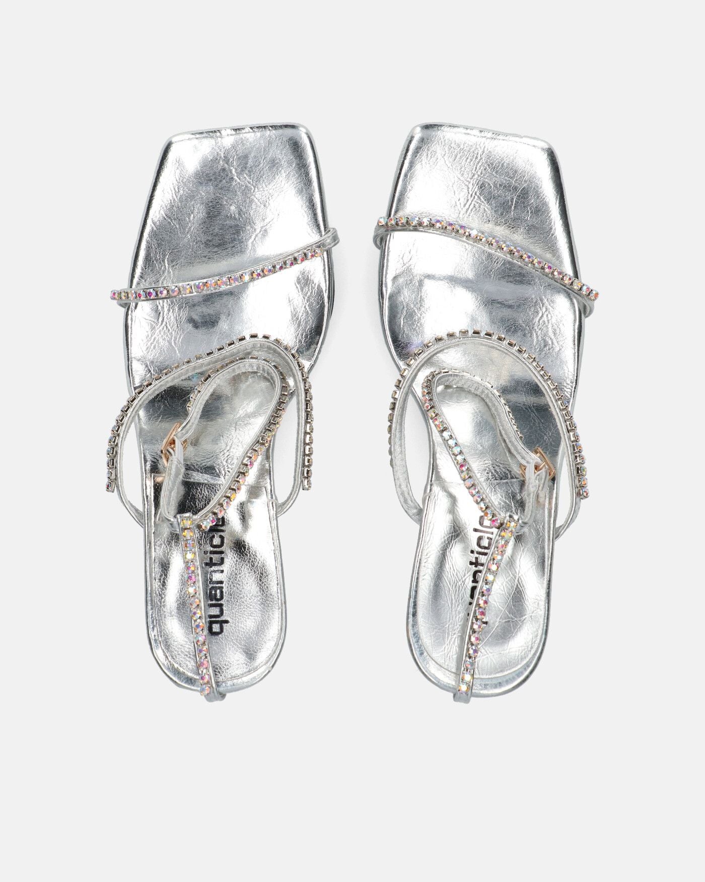 RAHA - sandali in glassy argento con gemme