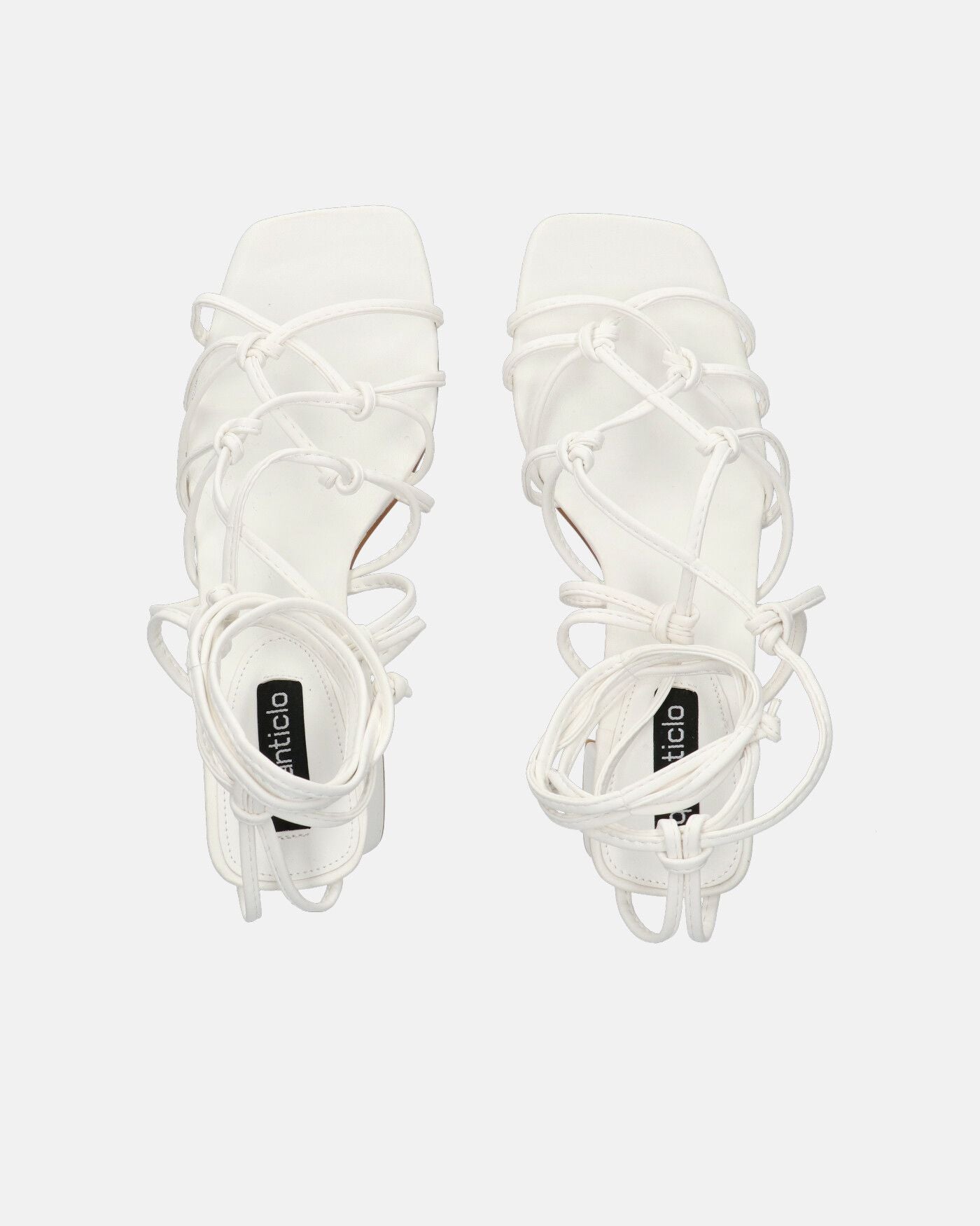 KAYLEE - sandali bianchi con lacci in ecopelle