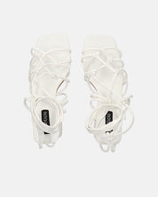 KAYLEE - sandali bianchi con lacci in ecopelle