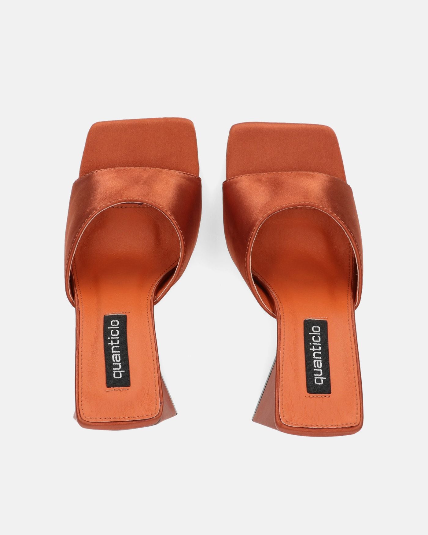 KAMELYA - sandali con tacco squadrato in lycra color rame