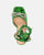 JANINE - tacchi alti con platform in glassy verde e fiocco con gemme