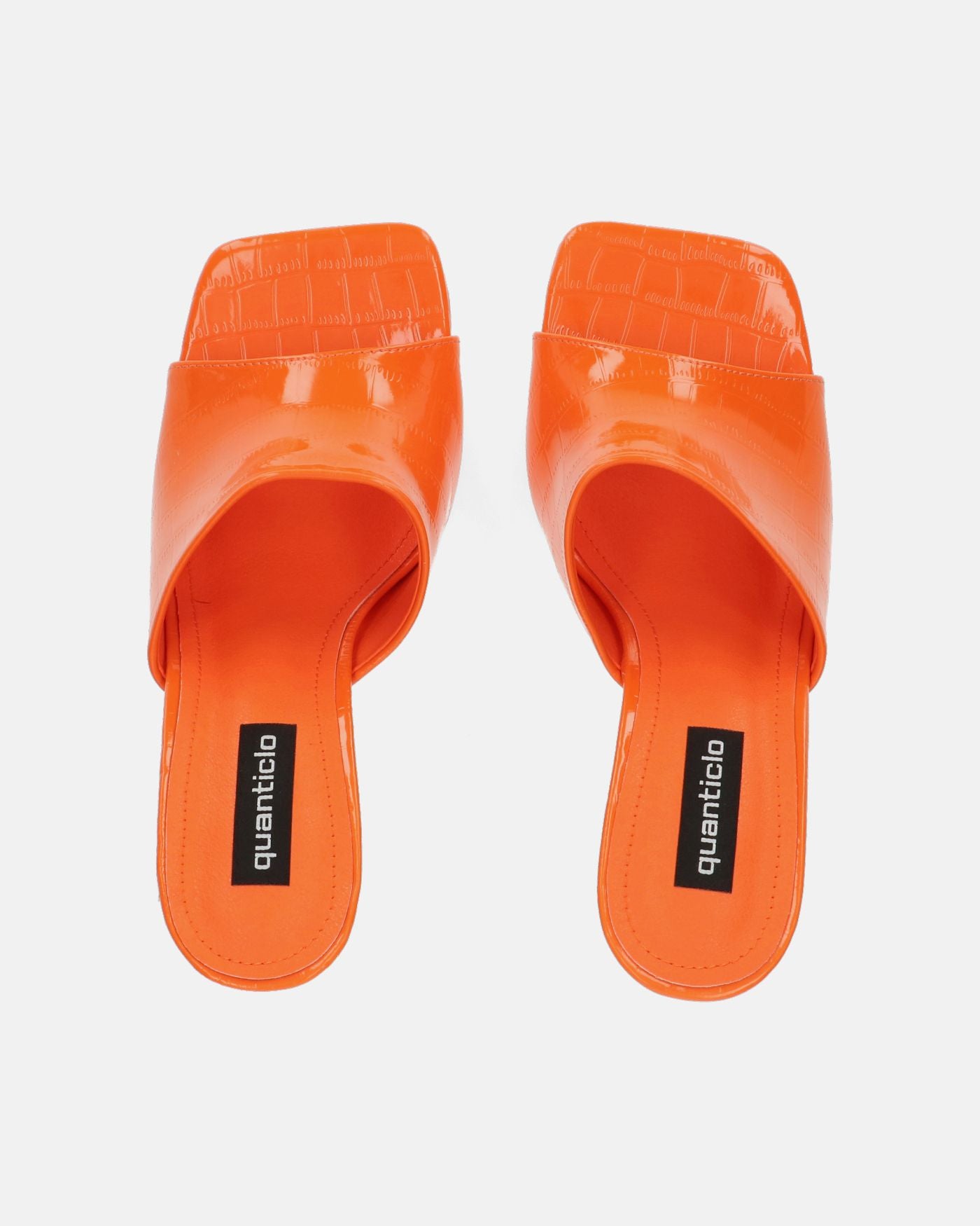 MARGHERITA - sandali con zeppa in glassy arancio a trama coccodrillo