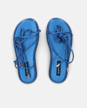 LACEY - sandali infradito bassi blu con lacci