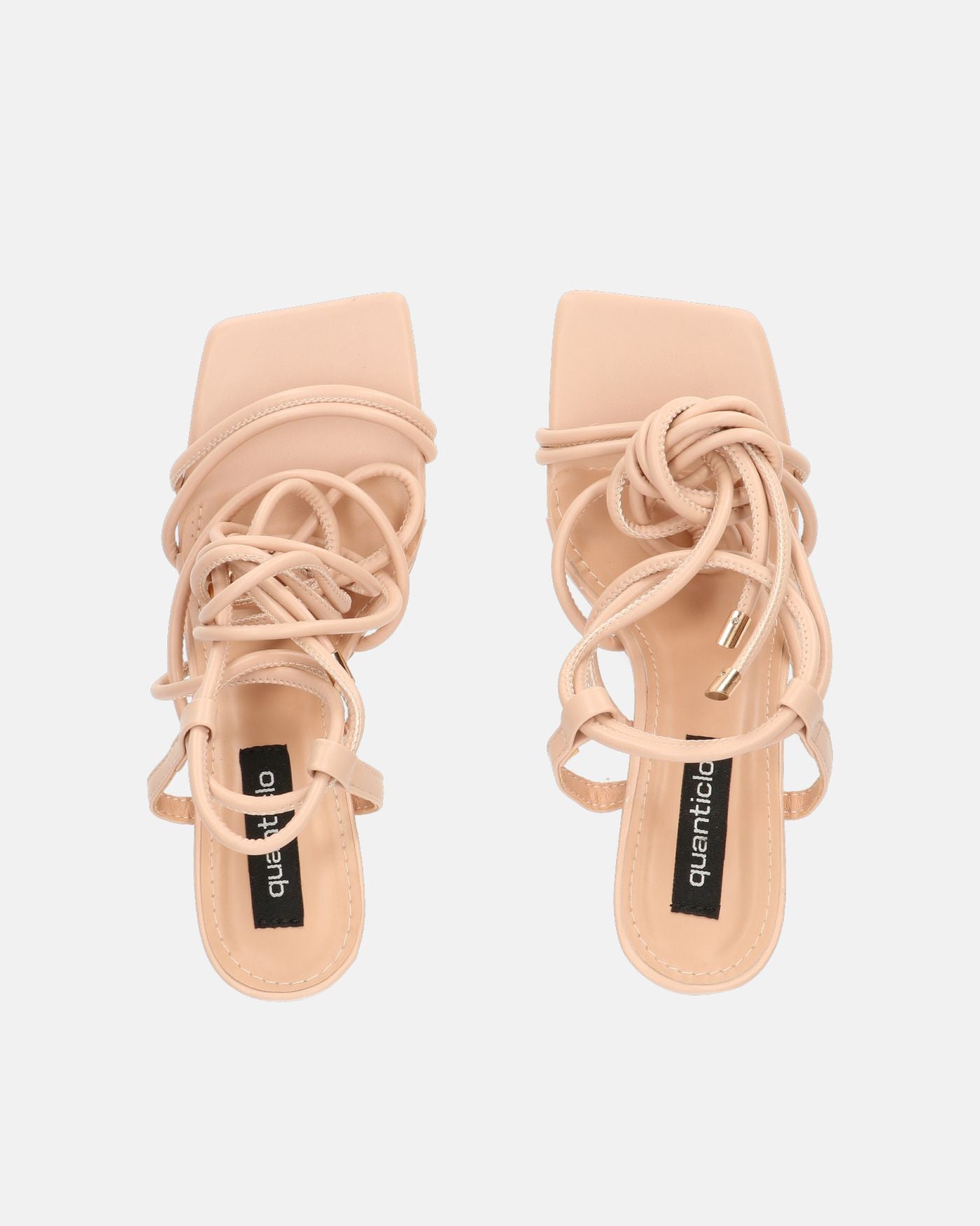 MARISOL - sandali con tacco beige con lacci