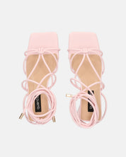 MELISA - sandali con lacci in ecopelle rosa