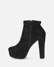KYRA - stivaletto con tacco in camoscio nero
