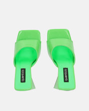KAMELYA - scarpe con tacco squadrato in glassy verde