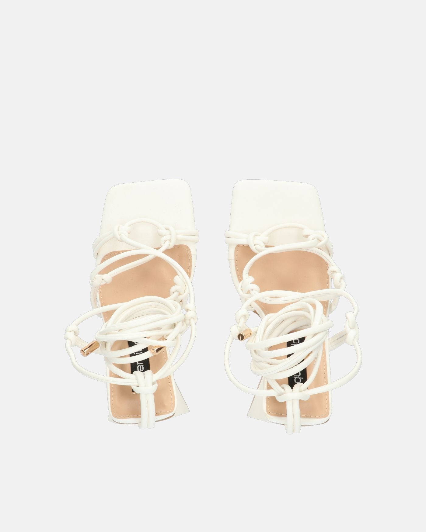 NURAY - sandali con tacco alto in ecopelle bianca con lacci