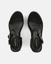 ALBA - tacco platform in camoscio nero