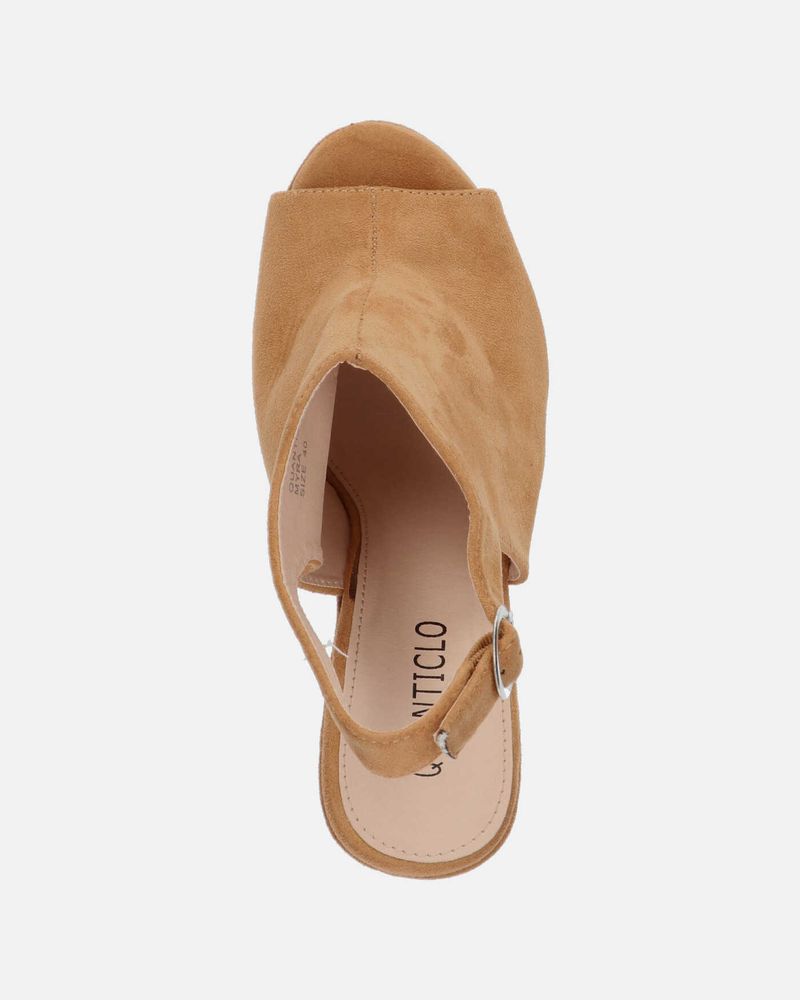 MYRA - sandales à plateforme à talons en beige
