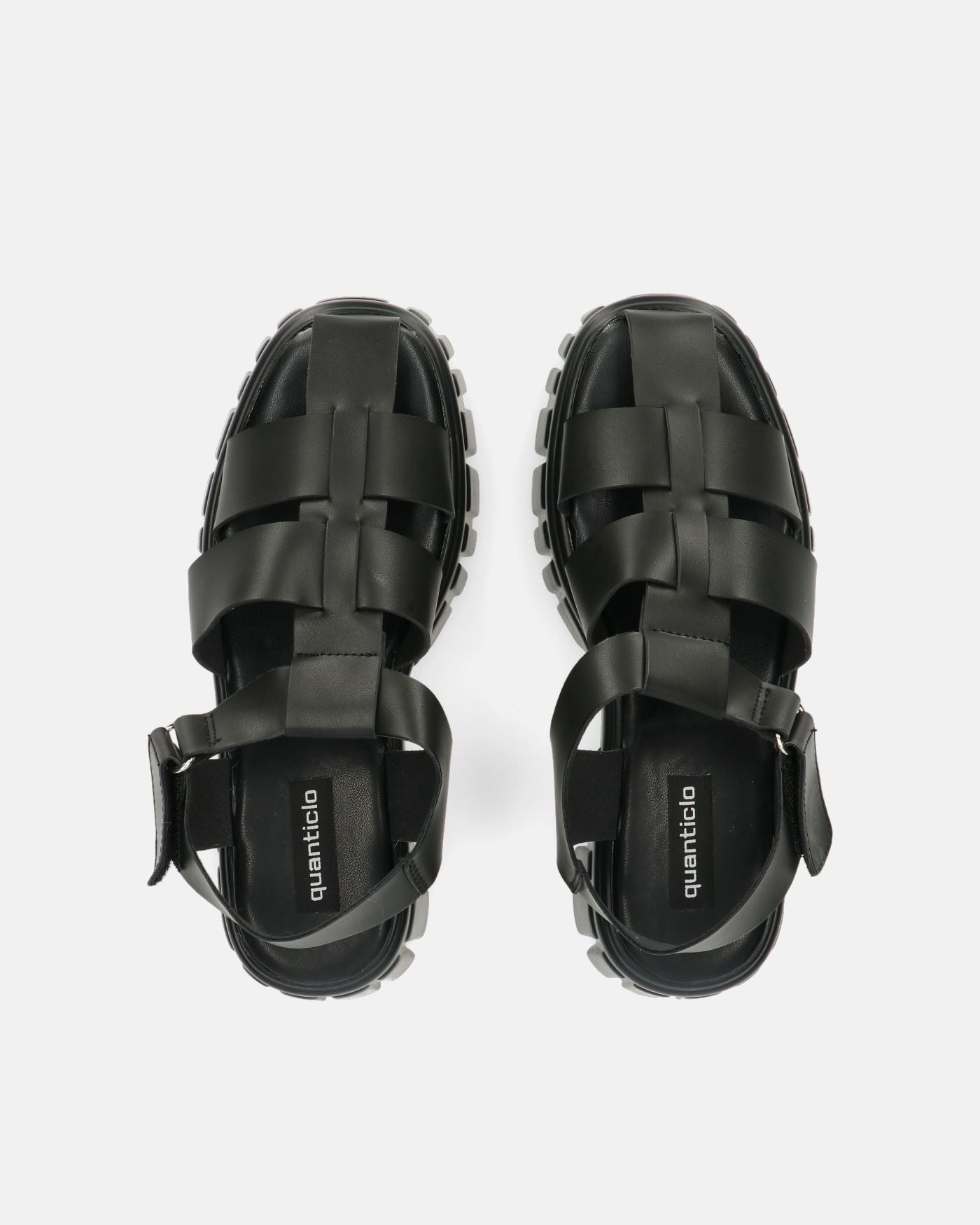 MACKENZIE - sandali platform con cinturini in ecopelle nera