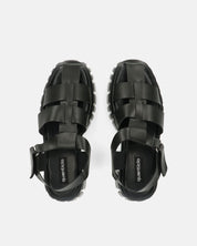 MACKENZIE - sandali platform con cinturini in ecopelle nera