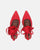 BRYGIDA - sandali glitter rossi con lacci borchiati