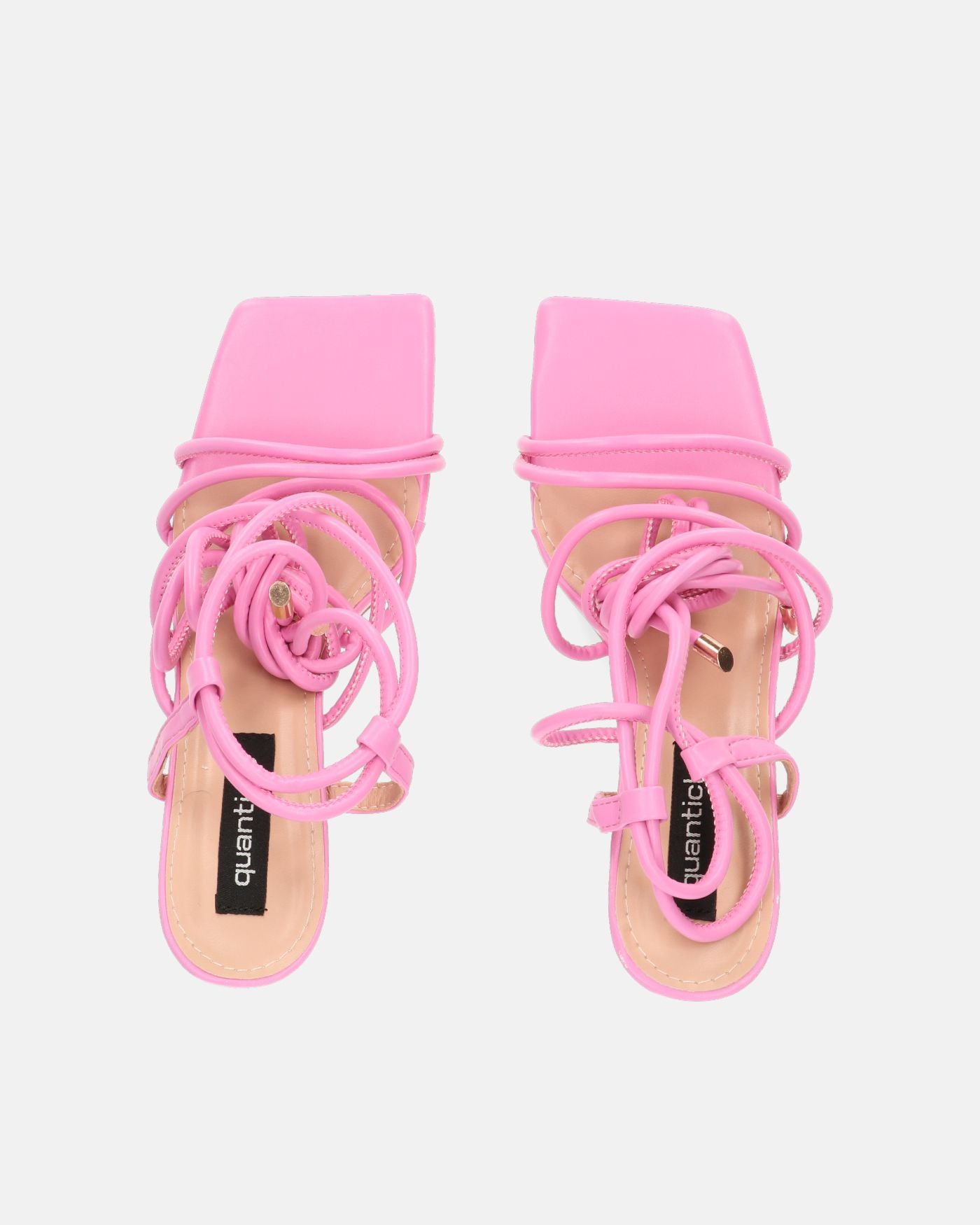 MARISOL - sandali con tacco rosa con lacci