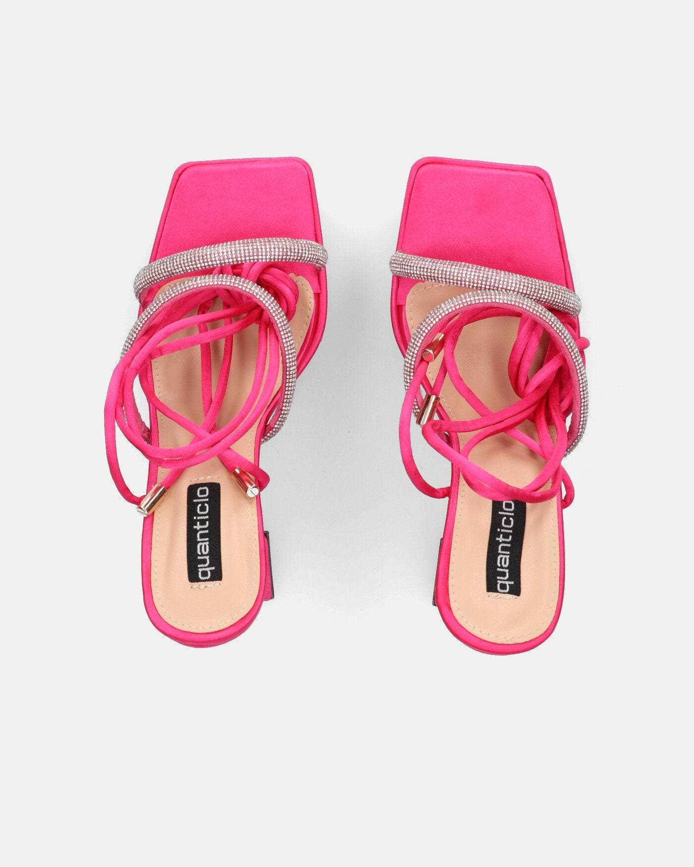 BIRGIT - sandali il satin fucsia con gemme