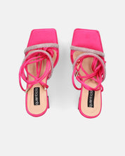 BIRGIT - sandali il satin fucsia con gemme