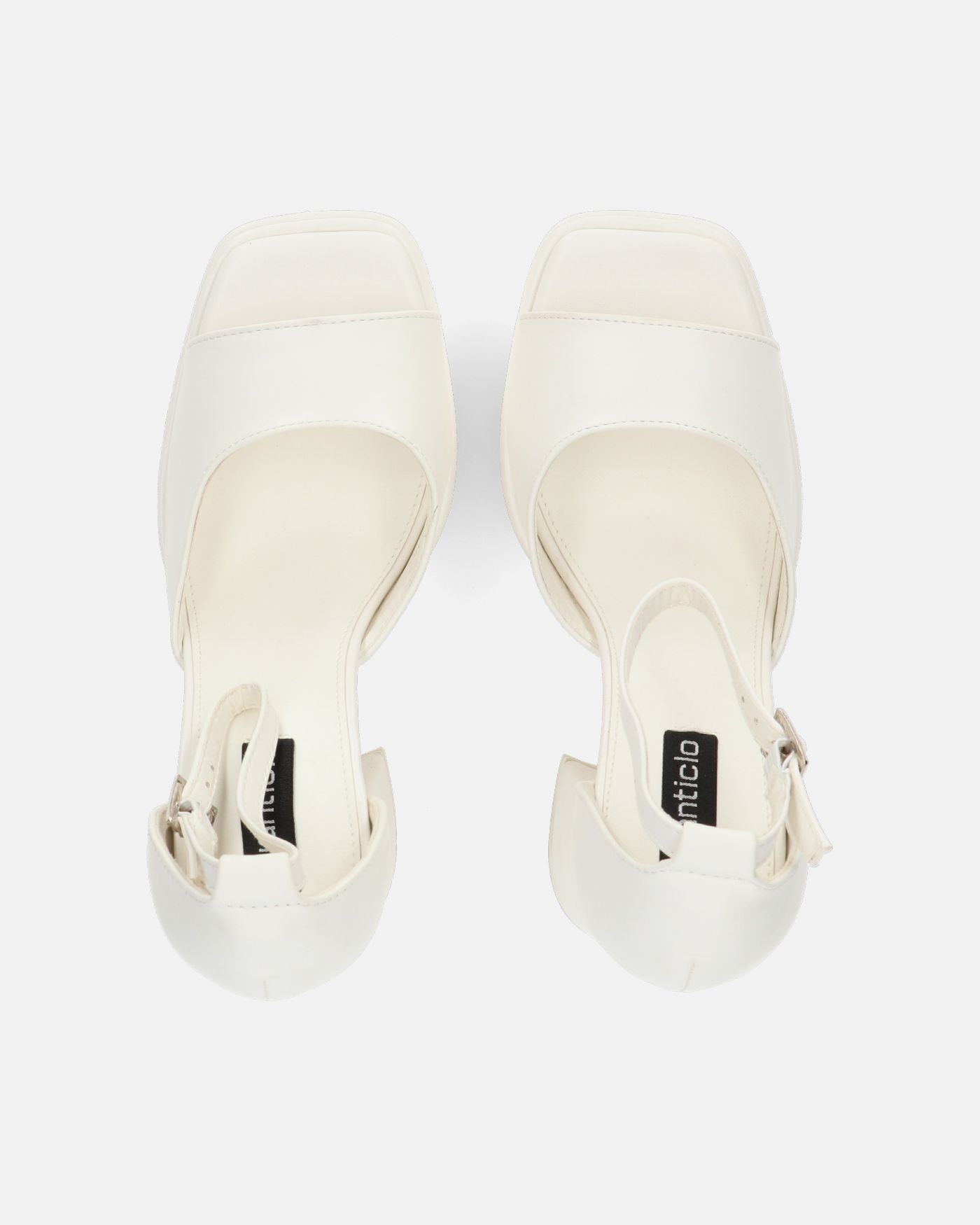 AVA - sandali con tacchi alti in ecopelle bianca e gemme nel cinturino