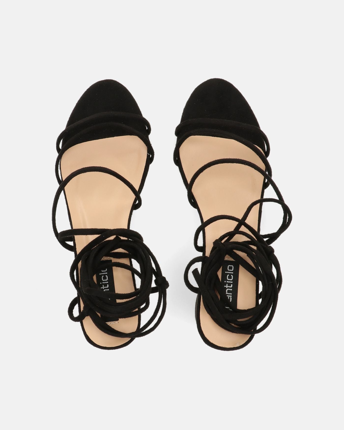 TALIA - sandali con tacco in camoscio nero